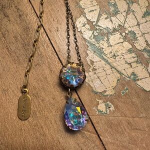 CLARA BEAU ANTIQUE VINTAGE CRYSTAL NECKLACE